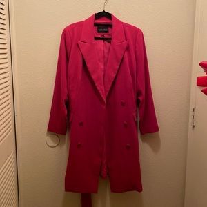Eloquii Lined Coat Jacket w/ belt. Hot pink, size 18.